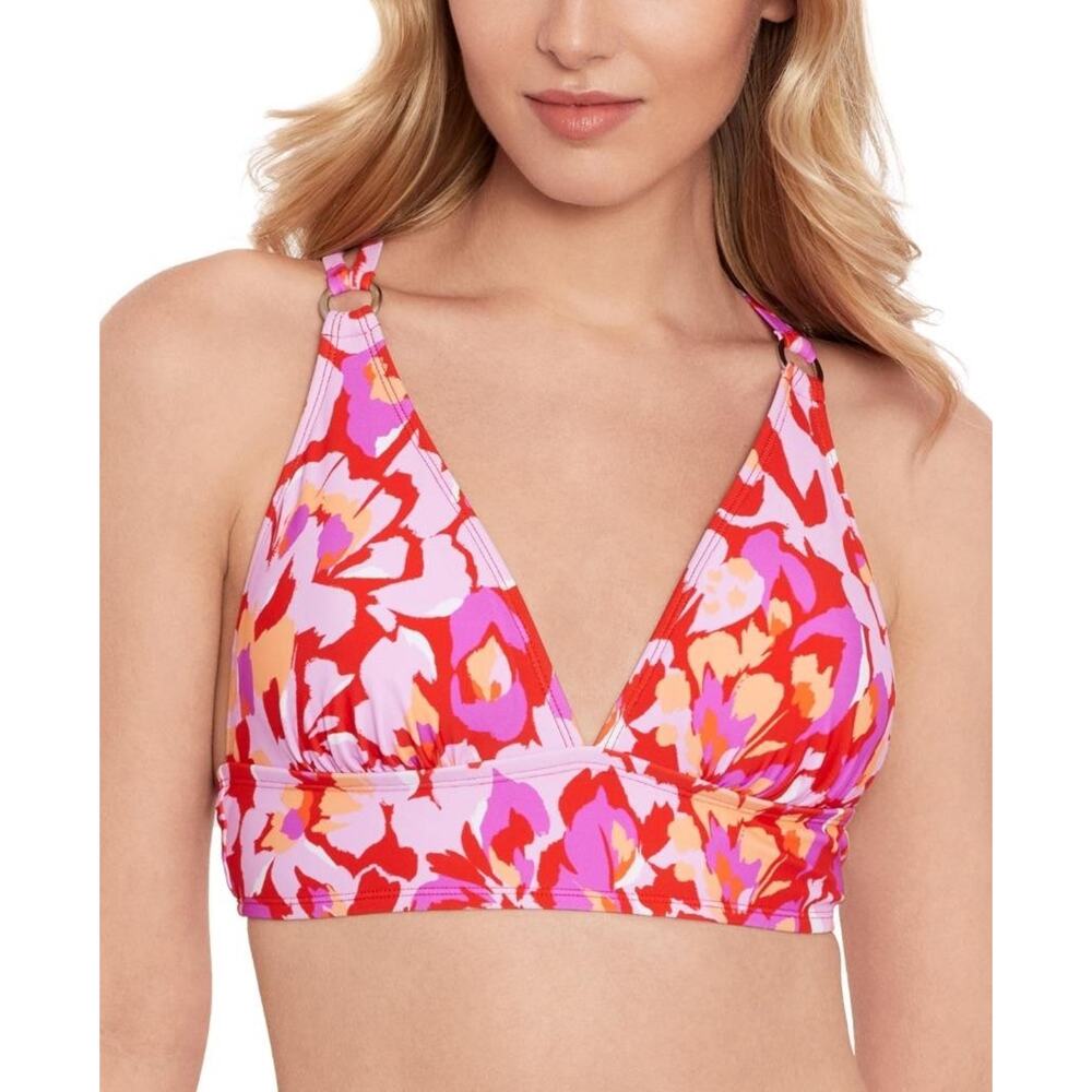 Salt + Cove Juniors' Vermilion Multicolor Flutter By X-Back Bikini Top Size XS